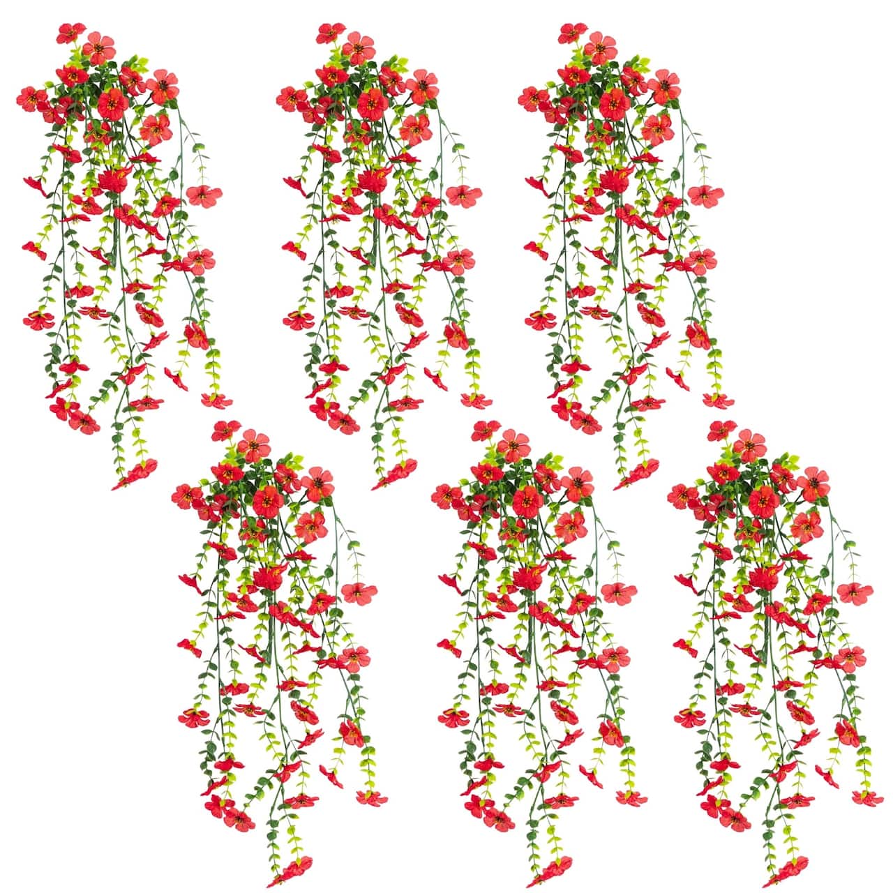 30" UV Resistant Artificial Daisy Hanging Bushes, 6ct.